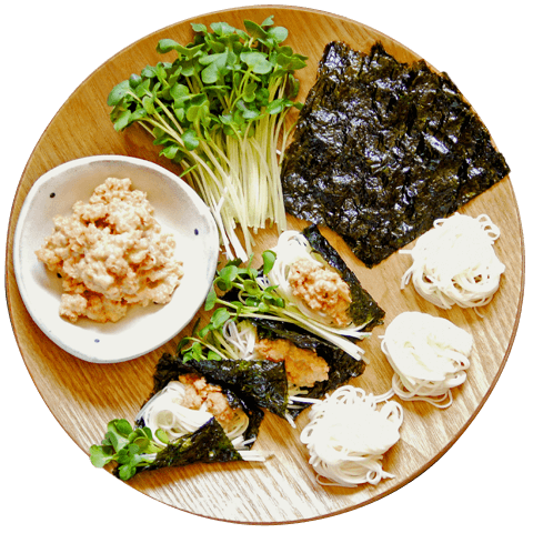 万能鮭マヨdeおつまみ手巻きそうめん