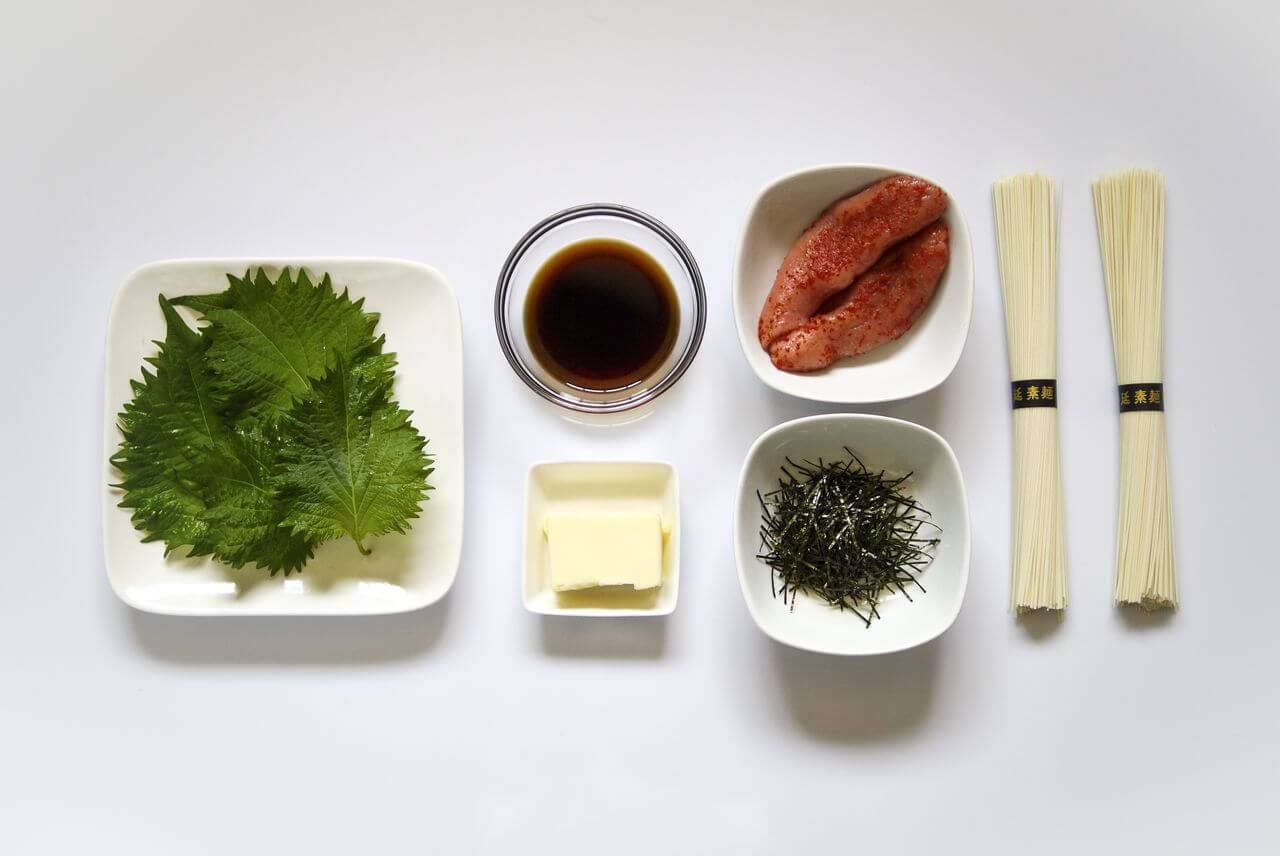 焦がしバタぽん明太の材料