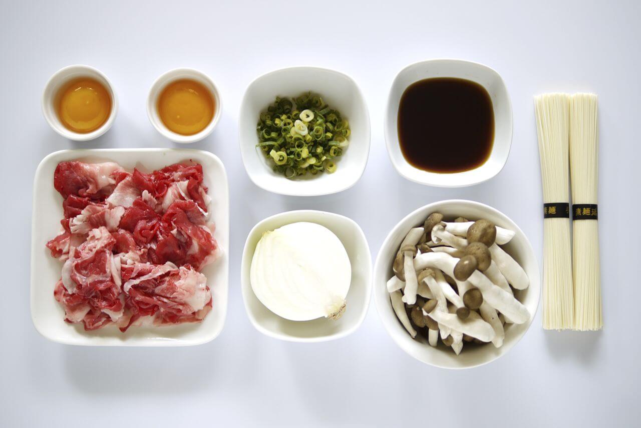 すき焼き風 肉たま素麺の材料